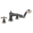 Brizo Rook(R): Roman Tub Faucet with Handshower - Less Handles, T67460-NKBLLHP