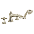Brizo Rook(R): Roman Tub Faucet with Handshower - Less Handles, T67460-PNLHP