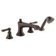Brizo Rook(R): Roman Tub Faucet with Handshower - Less Handles, T67460-RBLHP
