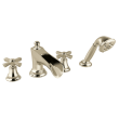 Brizo Rook(R): Roman Tub Trim with Hand Shower - Less Handles, T67461-PNLHP