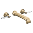 Brizo Allaria(R): Two-Handle Wall Mount Tub Filler - Less Handles, T70467-GLLHP