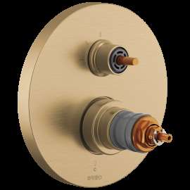 Brizo Roccesco(TM): TempAssure(R) Thermostatic Valve with Integrated 3-Function Diverter Trim - Less Handles, T755110-GLLHP