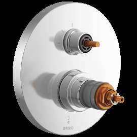 Brizo Roccesco(TM): TempAssure(R) Thermostatic Valve with Integrated 3-Function Diverter Trim - Less Handles, T755110-PCLHP