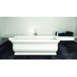 71-in L x 33.5-in W x 25.6-in H Resin Stone Freestanding Bathtub with center drain, in White