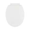 Plastic Round Slow-Close Toilet Seat in Crane White