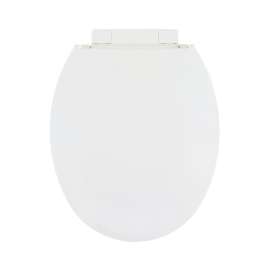 Plastic Round Slow-Close Toilet Seat in Crane White