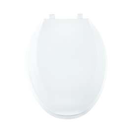 Plastic Elongated Toilet Seat in Crane White