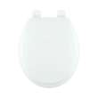 Wood Round Toilet Seat in Crane White