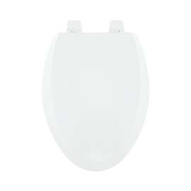 Wood Elongated Toilet Seat in Crane White