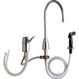 2304-E35ABCP Kitchen Faucet with High Arch Spout, Detached Single Lever Handle and Side Spray in Polished Chrome