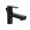 Slate Matte black one-handle low-profile bathroom faucet, 400512BL
