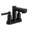 Aluma Matte black two-handle low arc bathroom faucet, 57911BL