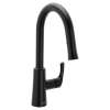 Ash Matte black one-handle high arc pulldown kitchen faucet, 71137BL