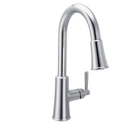 Ember Chrome one-handle high arc pulldown kitchen faucet, 72135