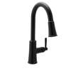 Ember Matte black one-handle high arc pulldown kitchen faucet, 72135BL