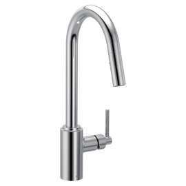 Aluma Chrome one-handle high arc pulldown kitchen faucet, 75135