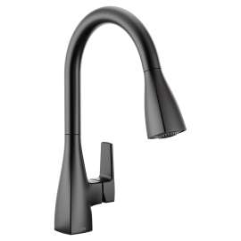 Slate Chrome one-handle high arc 1.0 GPM pulldown kitchen faucet, 76160BL