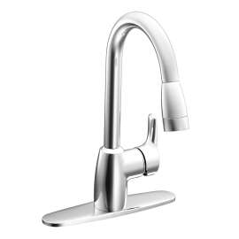 Baystone Chrome One-Handle Pullout Kitchen Faucet, CA42519