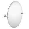 26in Tall Tilting Oval Mirror in Brushed Nickel