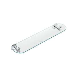 24in Glass Vanity Shelf in Chrome