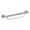 24in x 1in Grab Bar with Integrated Towel Bar in Brushed Nickel