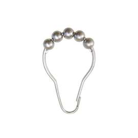 Shower Curtain Roller Rings Set of 12 in Brushed Nickel