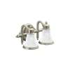 14in Wide 2 Light Bathroom Fixture in Brushed Nickel