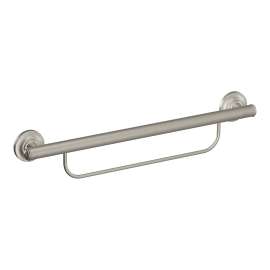 Moen Home Care Brushed nickel 24" Grab Bar with Towel Bar, LR2350DBN