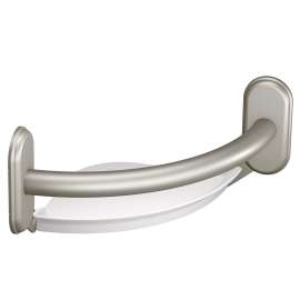 Brushed nickel 9" Grab Bar with Corner Shelf, LR2354DBN