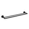 Arlys Matte black double towel bar, Y5722BL
