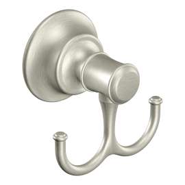 Gilmour Spot resist brushed nickel double robe hook, Y6303BN