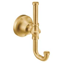 Colinet Brushed gold double robe hook, YB0503BG