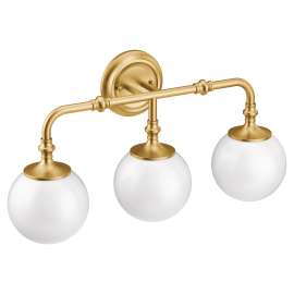 Colinet Brushed gold three globe bath light, YB0563BG