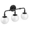 Colinet Matte black three globe bath light, YB0563BL