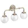 Colinet Brushed nickel three globe bath light, YB0563BN
