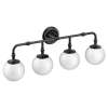 Colinet Matte black four globe bath light, YB0564BL