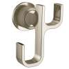 Cambium Brushed nickel/polished nickel double robe hook, YB0602NLBN