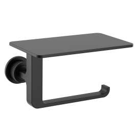 Cambium Matte black paper holder with shelf, YB0689BL