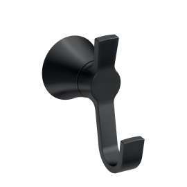 Jase Matte black double robe hook, YB0703BL