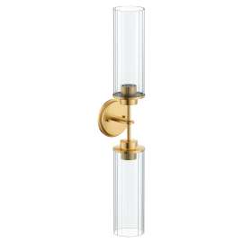 Greenfield Brushed gold two globe bath light, YB1762BG