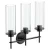 Greenfield Matte black three globe bath light, YB1763BL
