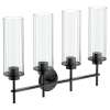 Greenfield Matte black four globe bath light, YB1764BL