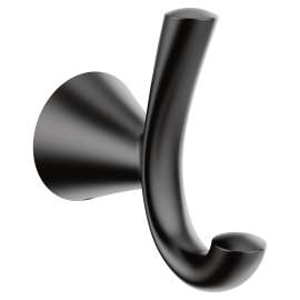 Glyde Matte black double robe hook, YB2303BL