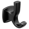 Voss Matte black double robe hook, YB5103BL