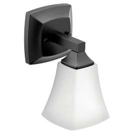 Voss Matte black one globe bath light, YB5161BL