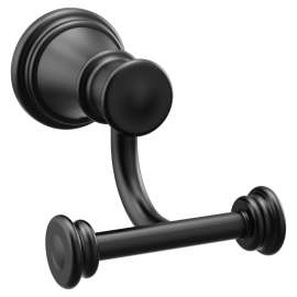 Belfield Matte black double robe hook, YB6403BL