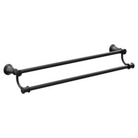Belfield Matte black 24" double towel bar, YB6422BL