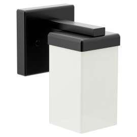 90 Degree Matte black one globe bath light, YB8861BL