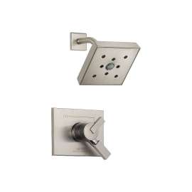 Vero T17253-SSH2O Dual Function Pressure Balanced Shower Trim with H2Okinetic and Integrated Volumn Control Less Rough-in in Brilliance Stainless