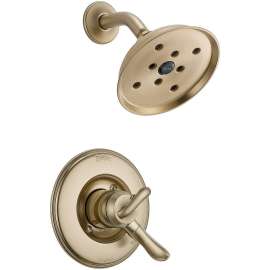 Linden T17294-CZ Dual Function Pressure Balanced Shower Trim with H2Okinetic and Integrated Volumn Control Less Rough-in in Champagne Bronze